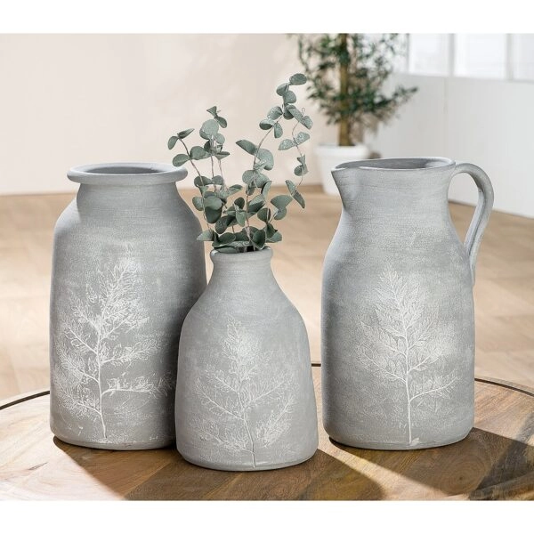 Βάζο Γκρι Κεραμικό Φ15x23cm