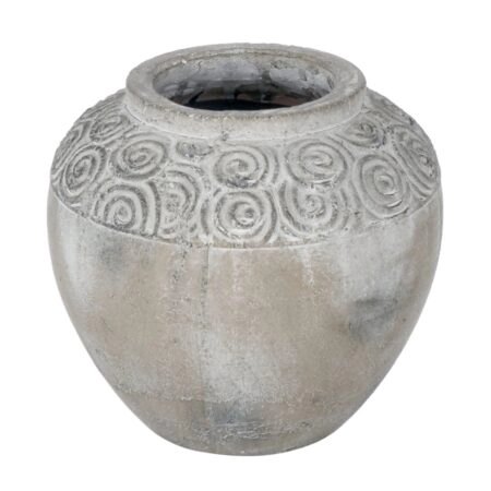 Artekko Pot Κασπώ από Τερακότα σε Γκρι Πατίνα (21x21x19.5)cm