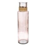 Βάζο Δοχείο Καφέ/Διάφανο Γυαλί Φ15x55cm