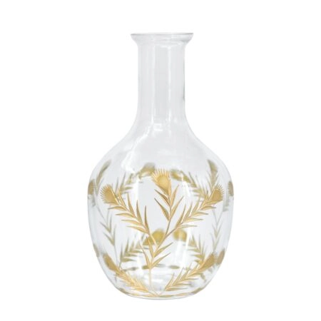 Artekko Aphelios Διακοσμητικό Βάζο Γυαλί Διάφανο Χρυσό
