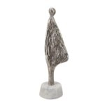 Artekko Figurine Διακοσμητικό Επιτραπέζιο Γλυπτό με Φιγούρα Μέταλλο Μάρμαρο Ασημί (8.9x7.6x27.9)cm