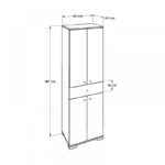 Ντουλάπα ρούχων Diamond  δίφυλλη σε χρώμα λευκό 60x38x187εκ.