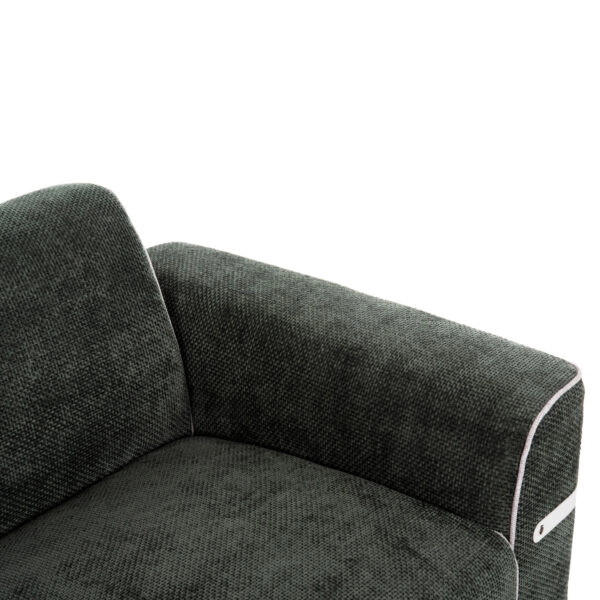 ΣΕΤ ΣΑΛΟΝΙ 2ΤΜΧ 3Θ+2Θ FERIN HM6070.03 ΠΡΑΣΙΝΟ ΥΦΑΣΜΑ ΜΕ ΜΕΤΑΛΛΙΚΑ ΠΟΔΙΑ