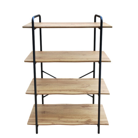 Ραφιέρα AMORA Φυσικό/Μαύρο MDF/Μέταλλο 80x34x112cm