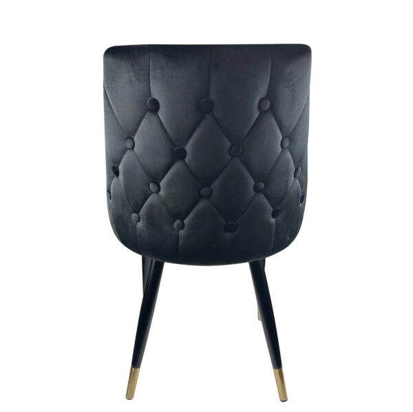 Καρέκλα Τραπεζαρίας QUEENS Μαύρο Βελούδο/Μέταλλο 51x58x83cm