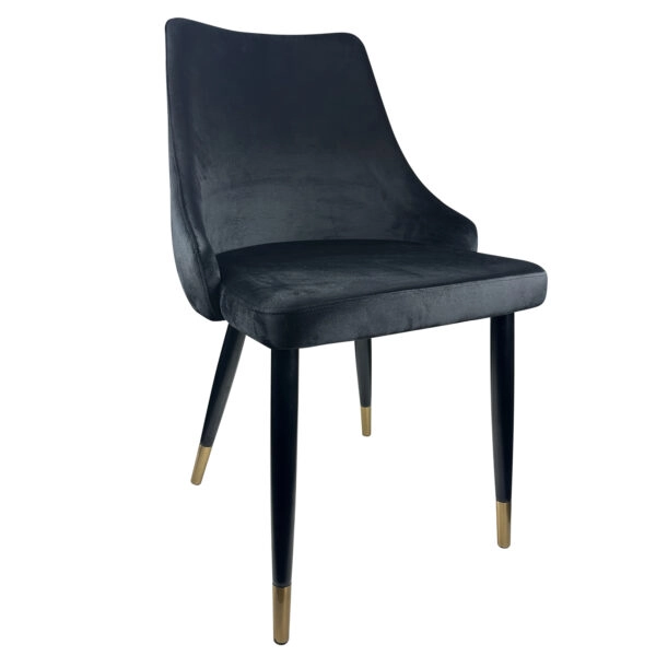 Καρέκλα Τραπεζαρίας QUEENS Μαύρο Βελούδο/Μέταλλο 51x58x83cm