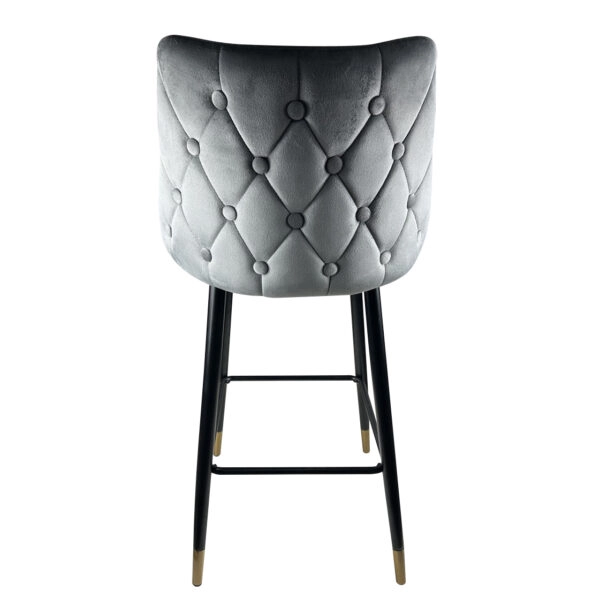Σκαμπό Bar MANHATTAN Γκρι/Μαύρο Βελούδο/Μέταλλο 51x57x110cm