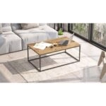 Τραπεζάκι Σαλονιού  RENFREW Πεύκο/Ανθρακί Μοριοσανίδα/Μέταλλο 100x60x40cm