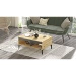 Τραπεζάκι Σαλονιού STIRLING Φυσικό/Ανθρακί Μοριοσανίδα/Μελαμίνη 90x60x40.6cm