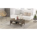 Τραπεζάκι Σαλονιού  STIRLING Καφέ/Ανθρακί Μοριοσανίδα/Μελαμίνη 90x60x40.6cm