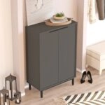 Παπουτσοθήκη  BUTE Ανθρακί Μοριοσανίδα/Μελαμίνη 105.6x35.5x72cm