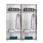 Ντουλάπα ρούχων Trendline Megapap τετράφυλλη χρώμα sonoma 160x47x187εκ.