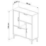 ΠΑΠΟΥΤΣΟΘΗΚΗ MEDY HM18187.01 ΜΕΛΑΜΙΝΗ ΣΕ ΑΝΘΡΑΚΙ & ΣΟΝΑΜΑ-ΜΑΥΡΑ ΠΟΔΙΑ 86,5x30x109Υεκ