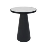 LAMP SIDE TABLE ΦΥΣΙΚΟ ΜΑΥΡΟ 36x36xH55cm