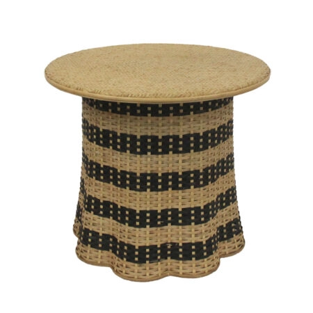 NUBIA COFFEE TABLE ΦΥΣΙΚΟ ΜΑΥΡΟ 60x60xH52,5cm
