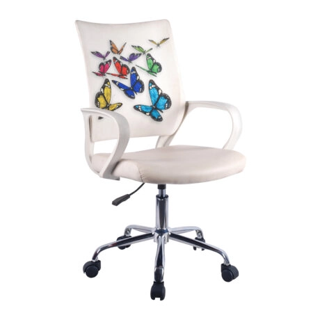 Καρέκλα Γραφείου  ASENATH Λευκό 54x58x88-97.5cm