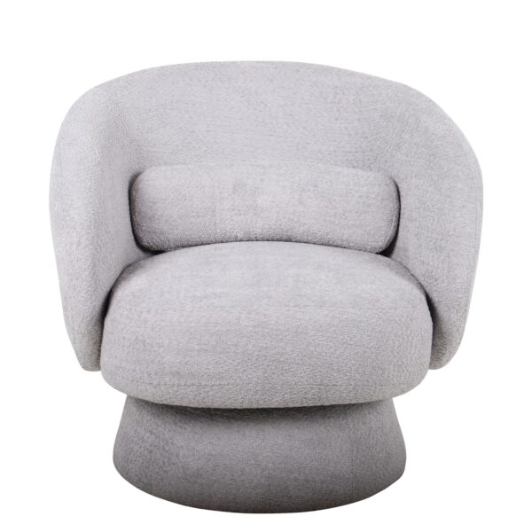 Πολυθρόνα Περιστρεφόμενη THEBE Γκρι Ύφασμα 77.5x74x78cm
