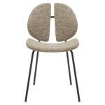 ΚΑΡΕΚΛΑ ΤΡΑΠΕΖΑΡΙΑΣ LUNGS HM9982.01 ΜΑΥΡΟ ΜΕΤΑΛΛΟ-ΜΠΕΖ ΥΦΑΣΜΑ 49x53,5x80Υεκ.