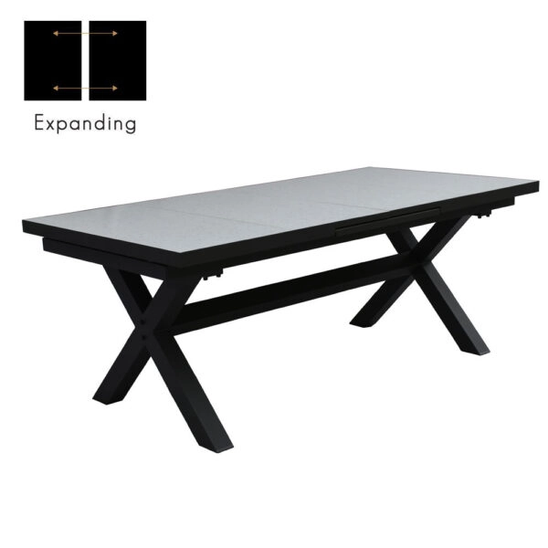 SORPRESA ΤΡΑΠΕΖΙ TERRAZZO ΓΚΡΙ ΣΚΟΥΡΟ 202x101xH77cm