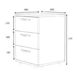 Κομοδίνο Roco Megapap χρώμα καρυδί 40x39x57εκ.