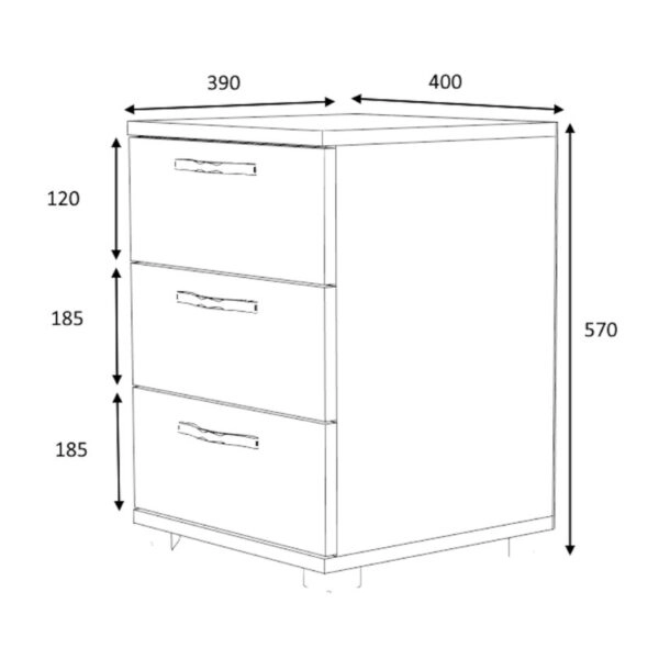 Κομοδίνο Roco Megapap χρώμα καρυδί 40x39x57εκ.