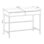 Τουαλέτα με καθρέπτη Linda Megapap χρώμα φυσικό οξιάς 100x45x74εκ.