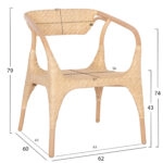 ΠΟΛΥΘΡΟΝΑ GABE ΕΣΩΤ.ΧΩΡΩΝ HM9956.01 ΦΥΣΙΚΟ RATTAN 62x60x79Υεκ.
