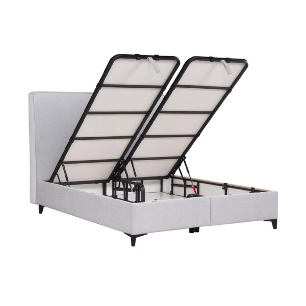 MORE   MORE ΚΡΕΒΑΤΙ ΜΕ ΑΠΟΘΗΚ. ΧΩΡΟ (ΓΙΑ ΣΤΡΩΜΑ 160x200cm) WHITE SMOOTH 07-957 207x160xH120cm