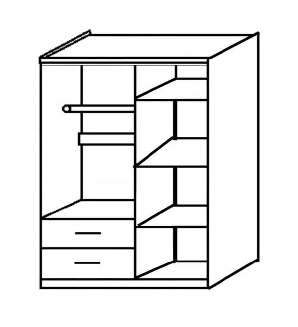 Ντουλάπα FRITILLARIA Μαύρο Μοριοσανίδα 89x42x181cm