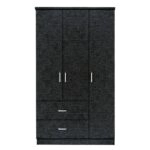 Ντουλάπα FRITILLARIA Μαύρο Μοριοσανίδα 89x42x181cm