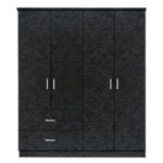 Ντουλάπα  HOYA WAX Μαύρο Μοριοσανίδα 119x42x181cm