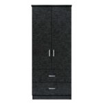 Ντουλάπα  SWALLOWTAIL Μαύρο Μοριοσανίδα/Μελαμίνη 80x50x180cm