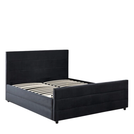 Κρεβάτι Διπλό  SLEEPSUIT Μαύρο Ύφασμα (Στρώμα 160x200cm)