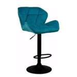 Σκαμπό Bar HERMOSO Με Πλάτη Πτυσσόμενο Πετρόλ Βελούδο/Μέταλλο 36x48x91-111cm