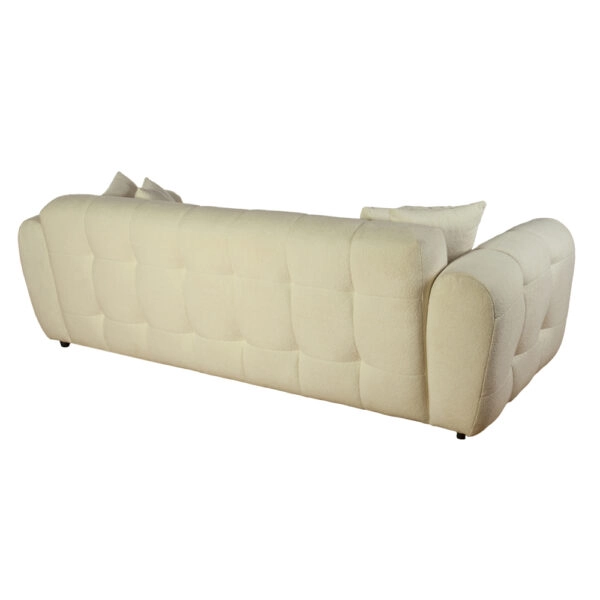 Artekko Sara Εκρού Μπουκλέ Τριθέσιος Καναπές (240x100x80)cm