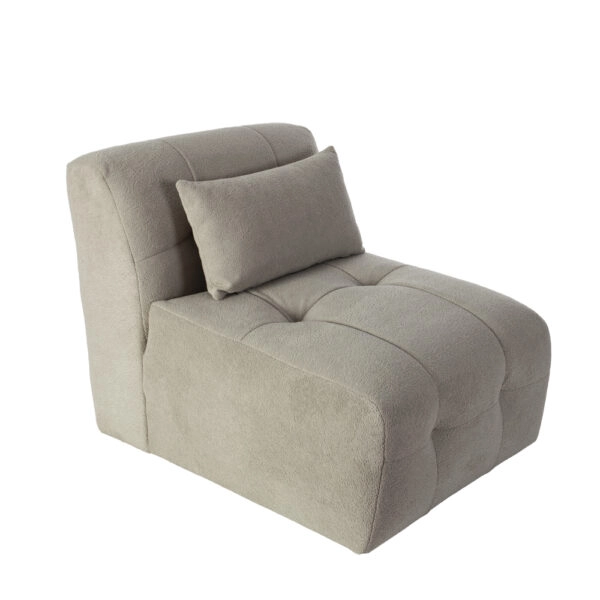 Artekko Sofia Ανοιχτό Γκρι Μπουκλέ Πολυθρόνα (70x95x75)cm