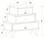 Κομοδίνο  LIDYA Σκούρο Καφέ Με Σχέδιο 60x30x57cm