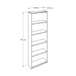 Βιβλιοθήκη μελαμίνης Max  χρώμα ανθρακί 58x23x170εκ.