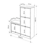 Παπουτσοθήκη μελαμίνης Dude Megapap χρώμα μαύρο 104,8x26x118,5εκ.