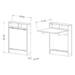 Τραπέζι επιτοίχιο πτυσσόμενο Bracke Megapap χρώμα λευκό 70x15x96εκ.