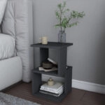 Κομοδίνο Carter Megapap χρώμα ανθρακί 29,6x29,6x49,4εκ.