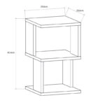 Κομοδίνο Carter Megapap χρώμα φυσικό οξιάς - λευκό 29,6x29,6x49,4εκ.
