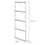Παπουτσοθήκη Mauro Megapap μεταλλική χρώμα λευκό 50x15x137εκ.