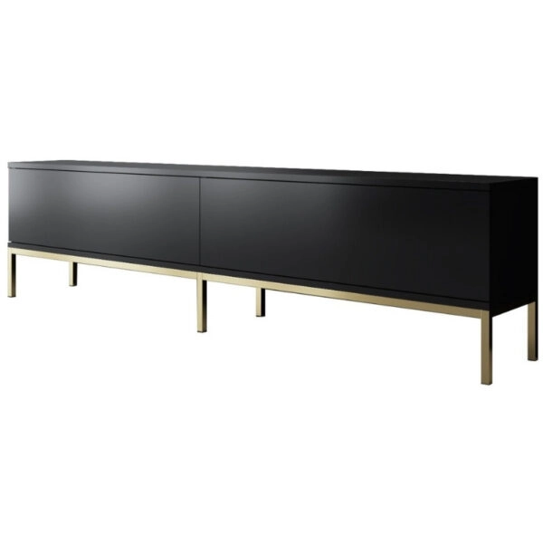 Έπιπλο τηλεόρασης Lord Megapap χρώμα μαύρο - χρυσό 180x30x47εκ.