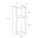 Κομοδίνο επιτοίχιο Sault Megapap χρώμα ανθρακί 23,2x22x59,6εκ.