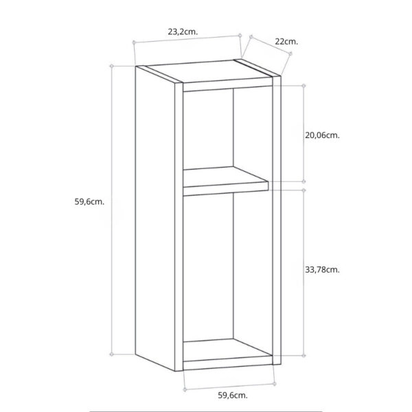 Κομοδίνο επιτοίχιο Sault Megapap χρώμα ανθρακί 23,2x22x59,6εκ.