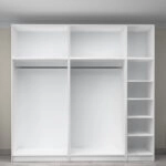 Ντουλάπα ρούχων Victoria Megapap πεντάφυλλη με πατάρι χρώμα λευκό 250x60x240εκ.