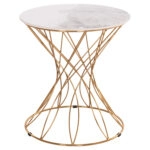 ΒΟΗΘΗΤΙΚΟ ΤΡΑΠΕΖΑΚΙ RUDY HM18037.01 ΚΕΡΑΜΙΚΟ TOP ΛΕΥΚΟ-ΜΕΤΑΛΛΟ ΧΡΥΣΟ Φ45x48,5Υεκ.