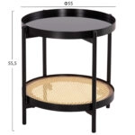 ΒΟΗΘΗΤΙΚΟ ΤΡΑΠΕΖΙ SEITZ HM18031 ΓΥΑΛΙ TOP-ΜΕΤΑΛΛΟ-RATTAN ΣΕ ΦΥΣΙΚΟ Φ50x55,5Υεκ.