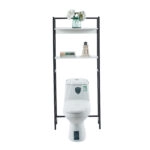 ΕΠΙΠΛΟ ΜΠΑΝΙΟΥ-ΡΑΦΙΕΡΑ HYGI HM18072.02 ΜΕΤΑΛΛΟ ΜΑΥΡΟ-MDF ΛΕΥΚΟ 64x25x156Υεκ.